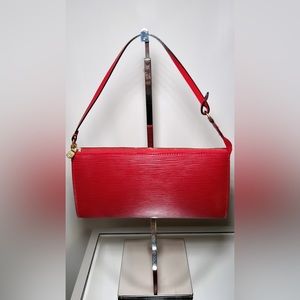 Authentic vintage Louis Vuitton red pochette